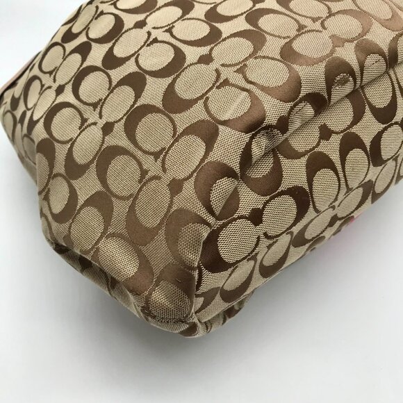 Coach Pink Signature Canvas Stripe Devin Shoulder Bag - Picture 6 of 11